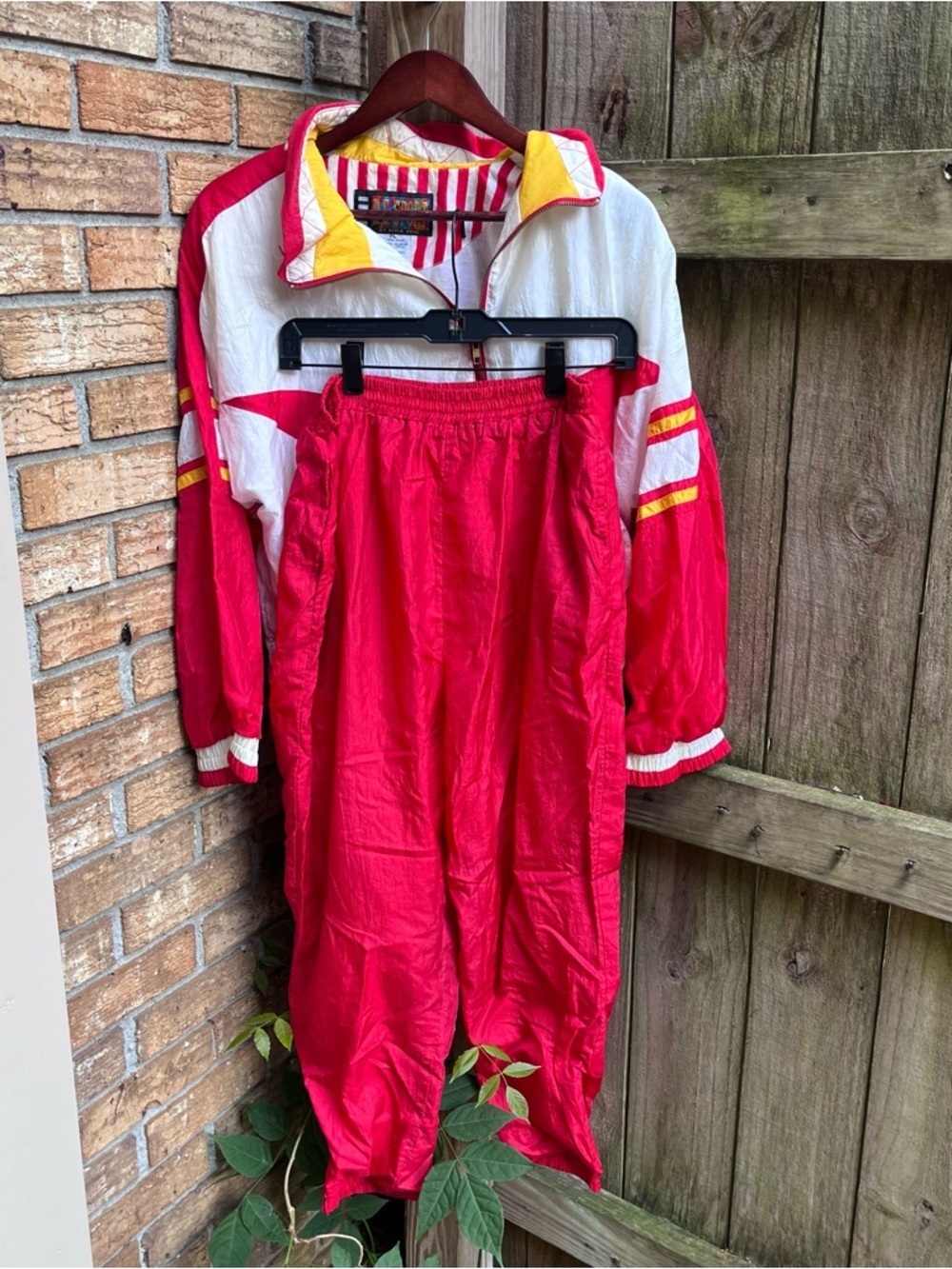 Vintage R.E. Sport Women’s 80’s Windbreaker Set Red, White, Yellow